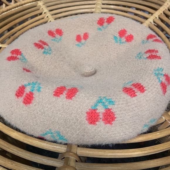 Anthropologie Cherry Beret hat one size main image 4